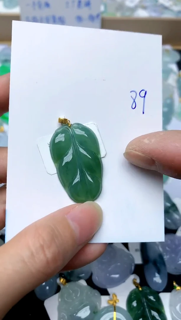 【闪购商品】翡翠颈饰18K金镶嵌89天然A货翡翠