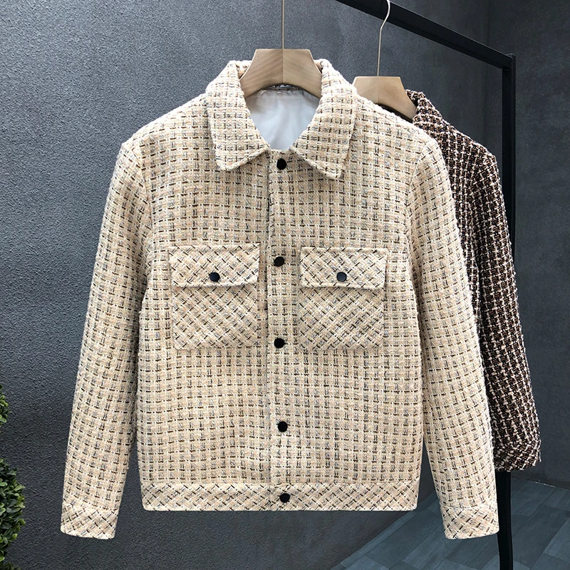 梦泡时尚翻领厚款休闲外套男修身短款上衣男美男加绒男款机车皮衣