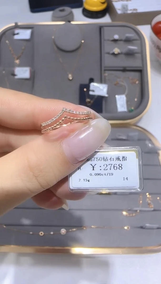 18K金镶嵌戒指/指环钻石2298