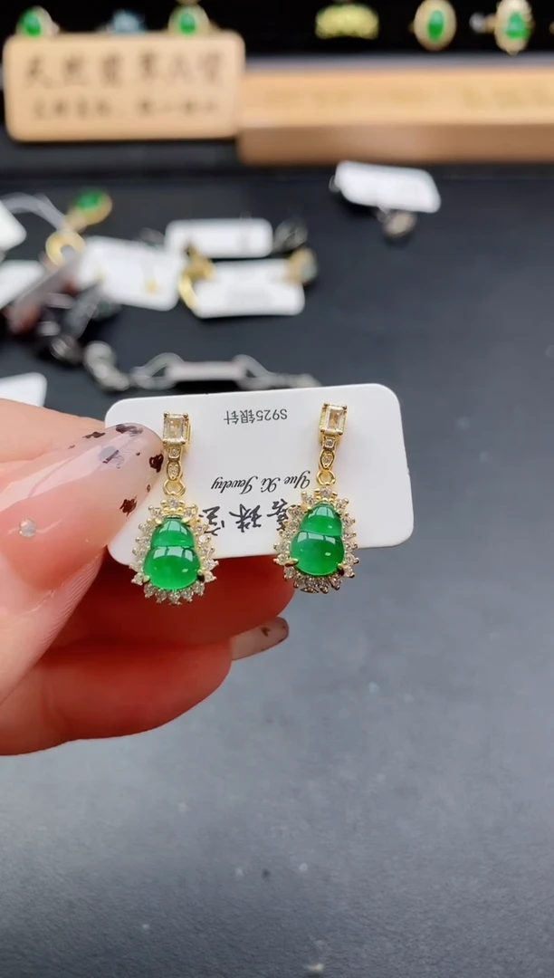 银S925镶嵌戒指翡翠1