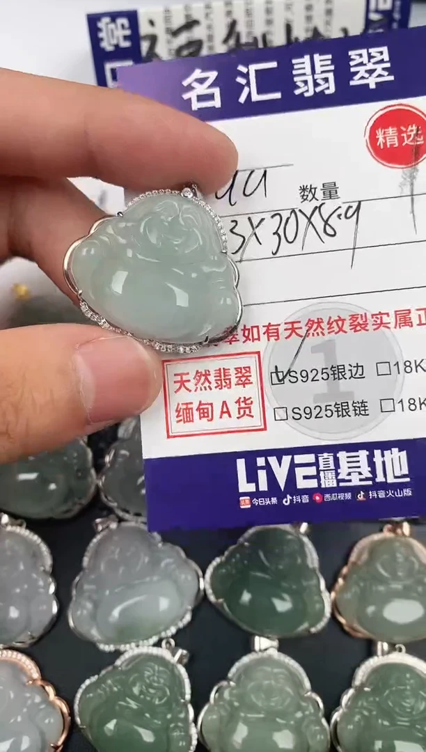翡翠银S925镶嵌颈饰·