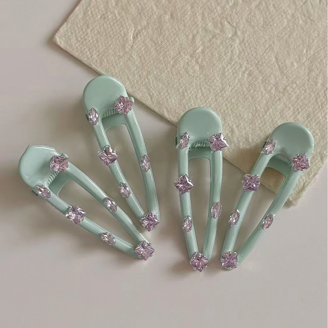 薄荷少女仙美超闪轻奢蝴蝶结发夹清新甜美镂空时尚鸭嘴夹发饰a