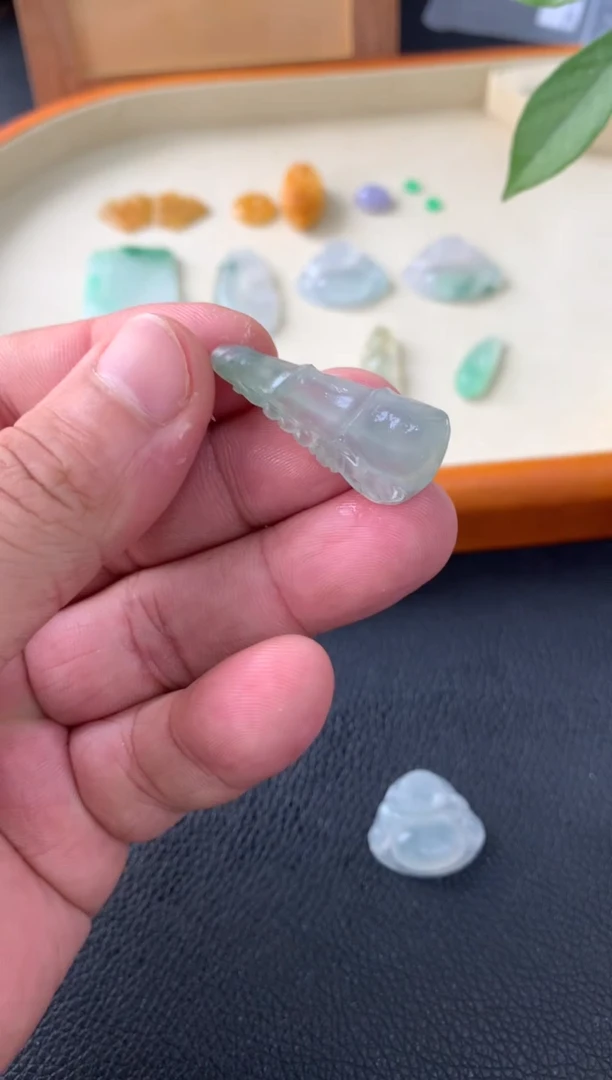 【闪购商品】定制翡翠未镶嵌竹节毛货定制抛光A53