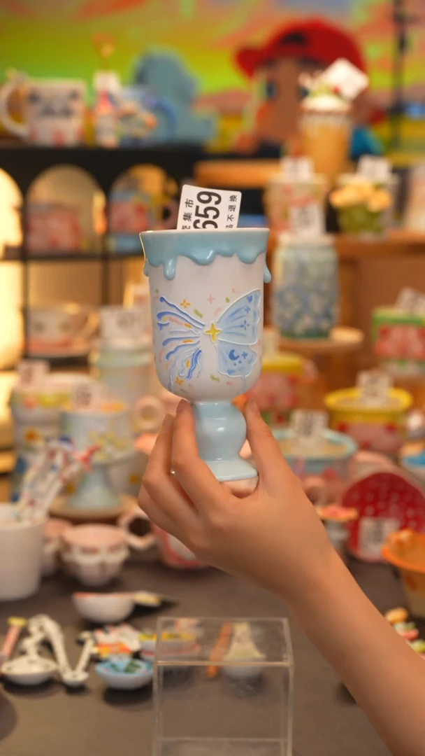 杯子659景德镇陶瓷手工手绘高温釉下彩PF