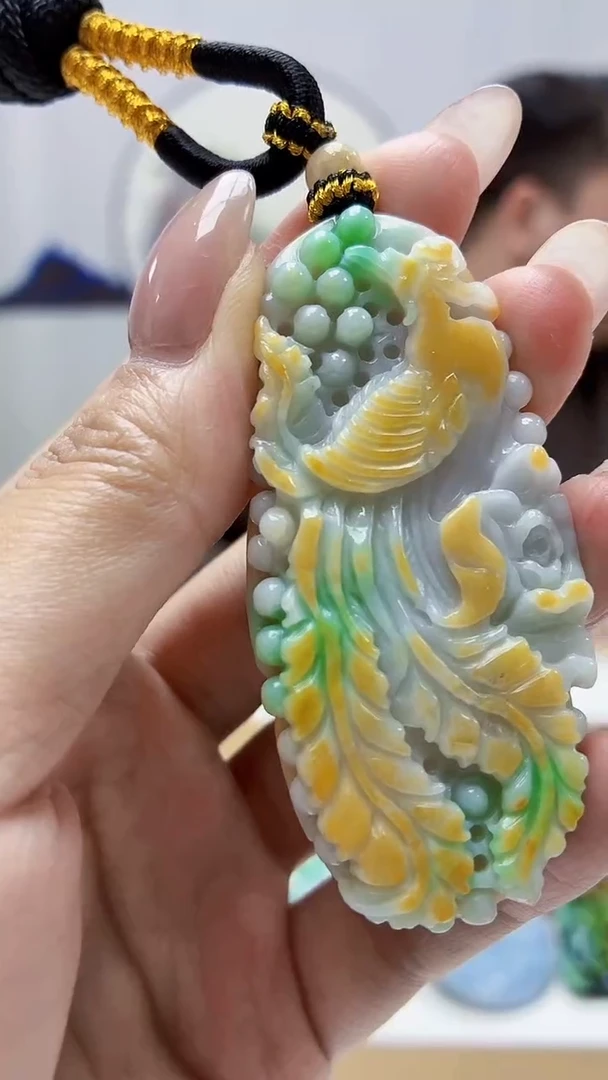 未镶嵌定制翡翠5060MM-毛货挂件17