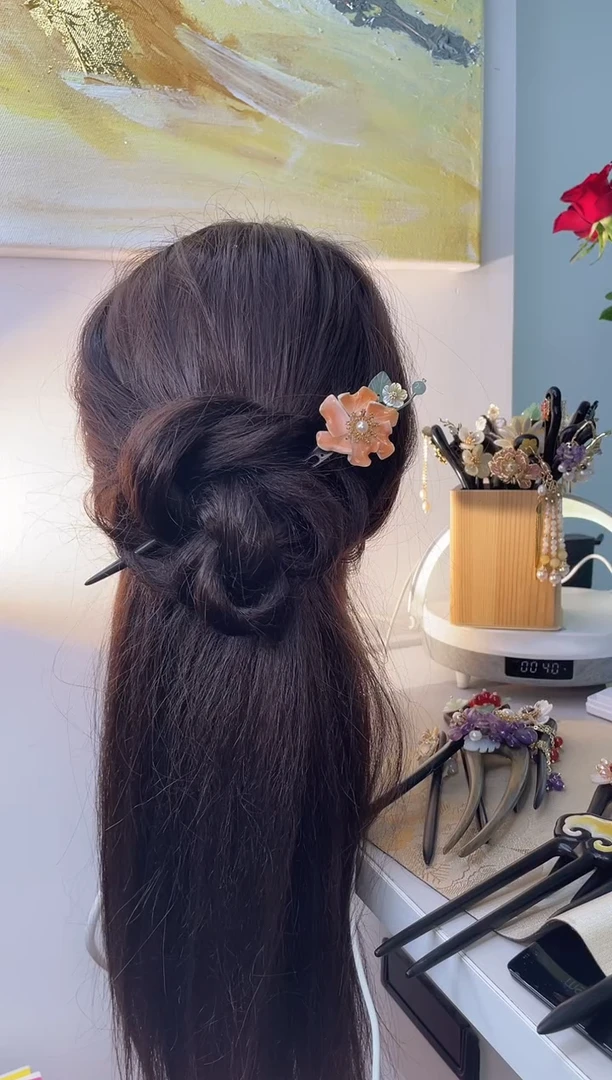 铁合金木质美丽发簪