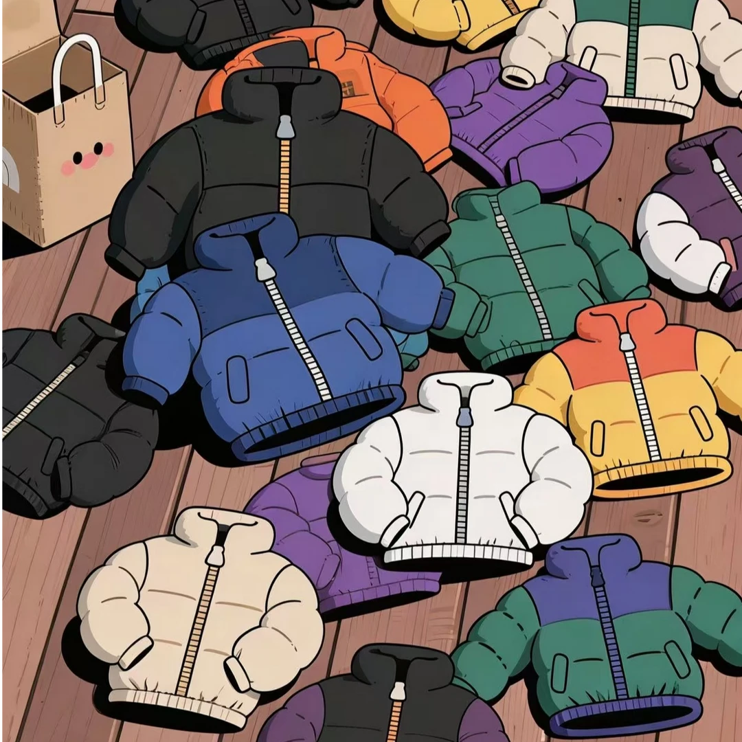 BMOI北北家休闲风B类V领字母厚款常规款羽绒保暖圆领男女同款