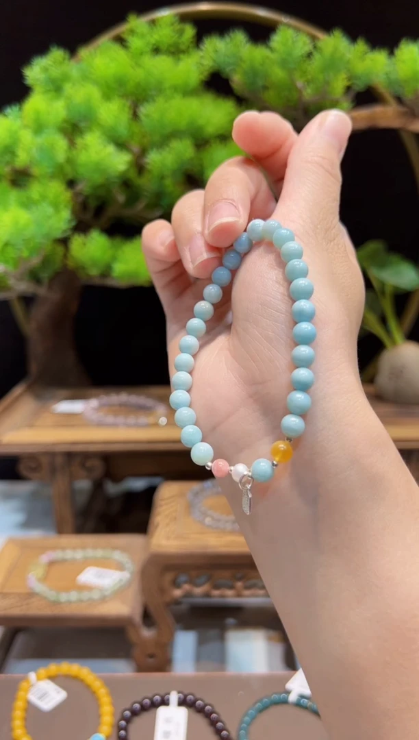 针钠钙石（海纹石）未镶嵌手串@@手饰