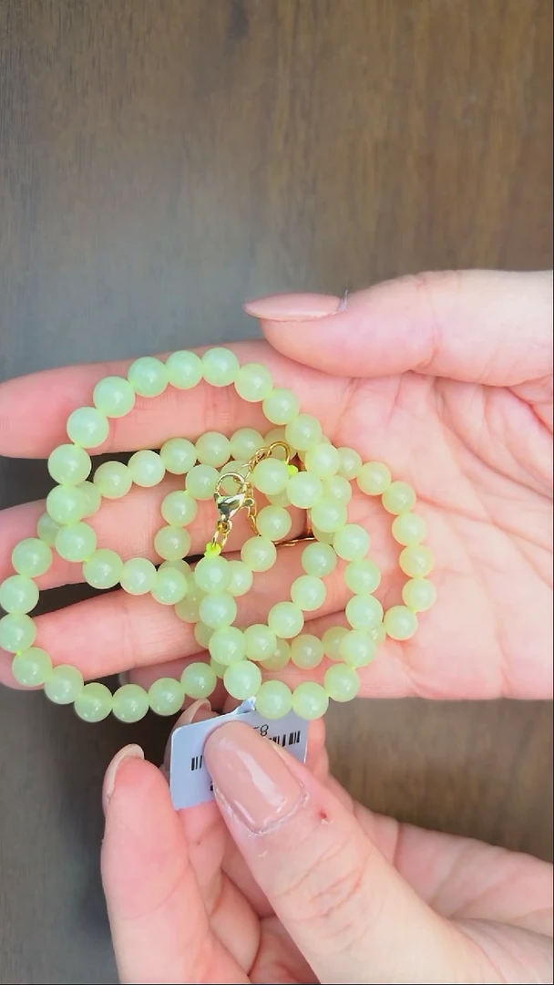 项链未镶嵌和田玉青黄口妈妈链