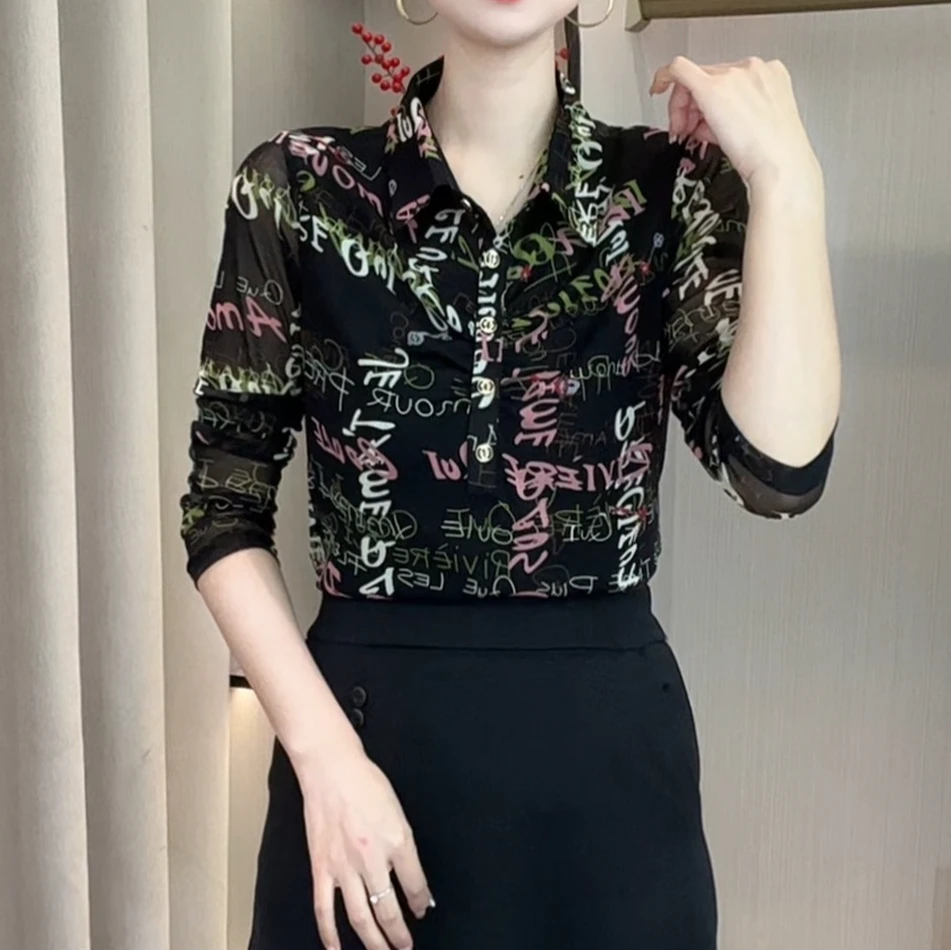 2025翻领薄款方领百搭长袖气质大码女士显瘦遮肚洋气时尚上衣