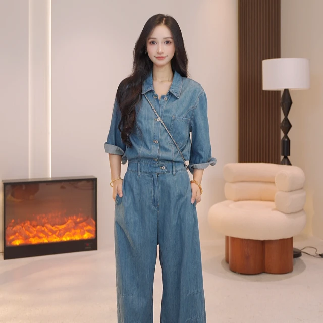 Basic House/百家好2025夏新款气质显瘦时尚连体服女558