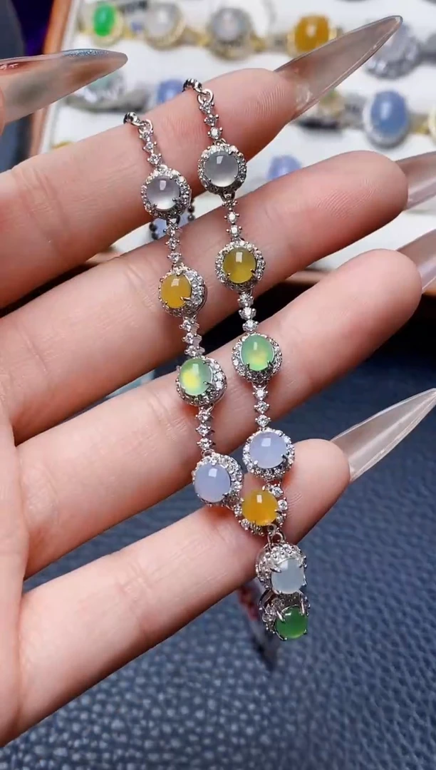 银S925镶嵌戒指翡翠6714