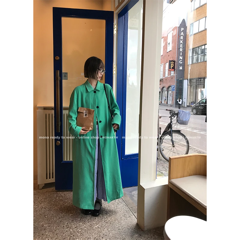 【Mona张绮贤】MONA 复古时髦 长短款风衣外套女 O125T00785