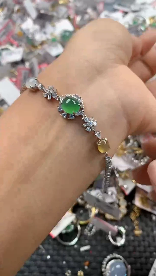 银S925镶嵌戒指翡翠666                  5