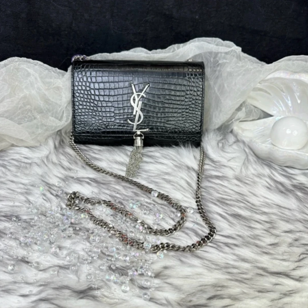 99新 LouisVuitton/路易威登 黑银流苏小号/单肩包/包包