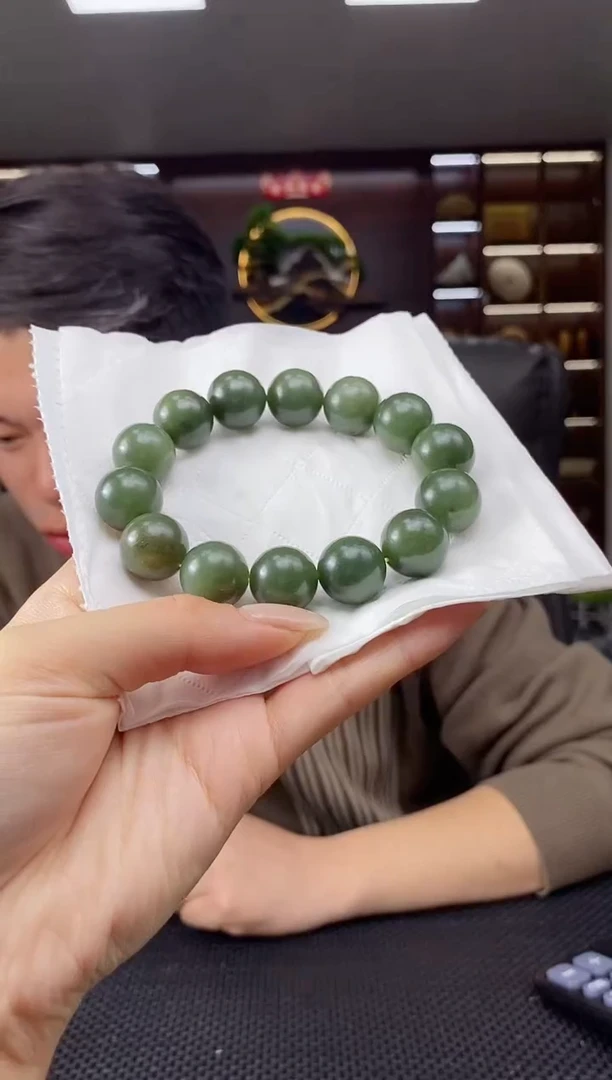 【闪购商品】和田玉手串未镶嵌圆珠卡14清货3