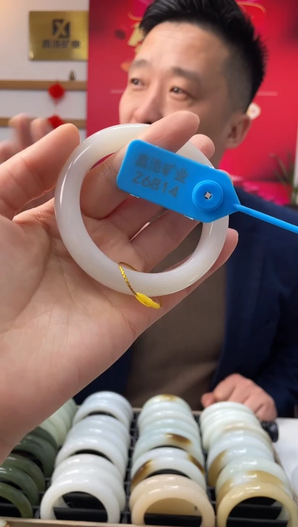 【闪购商品】和田玉手镯未镶嵌天泰白玉Z6814圈口57