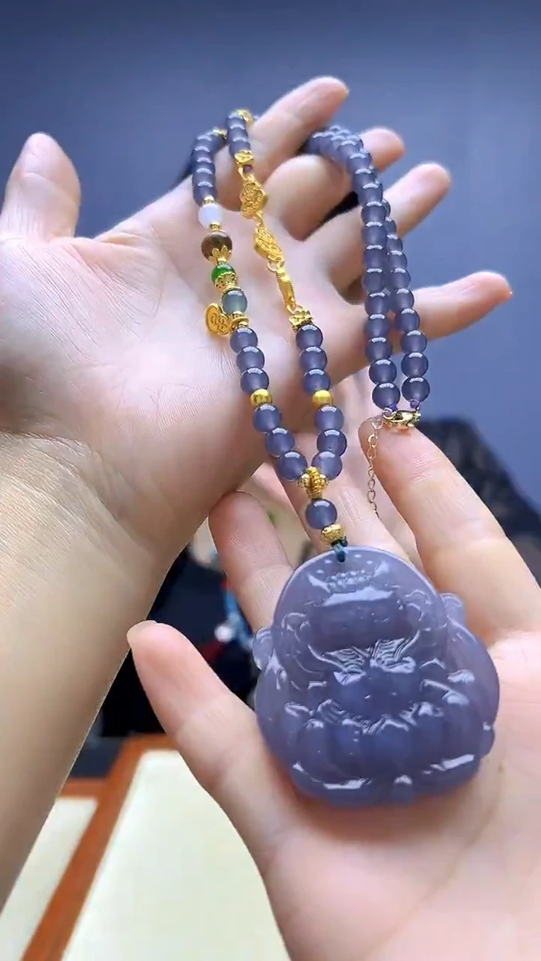 颈饰14K金镶嵌和田玉随昔diy颈饰