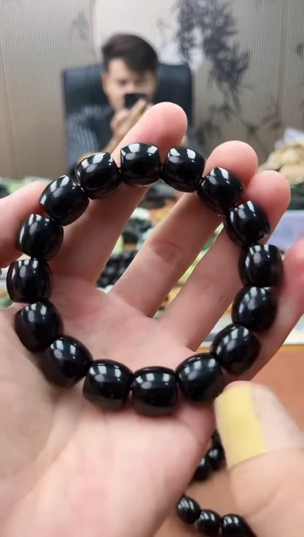 手串未镶嵌和田玉纯天然新疆塔青黑青14