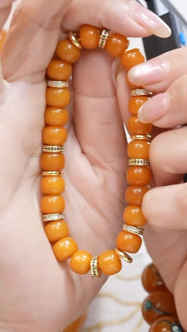 蜜蜡颈饰未镶嵌3370天然蜜蜡珠宝奇石全部保真