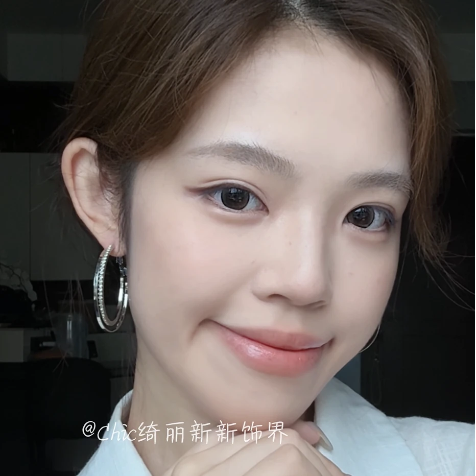 锌合金锆石耳饰 过目不忘!欧美夸张大圈圈耳环女2025年新耳饰独特