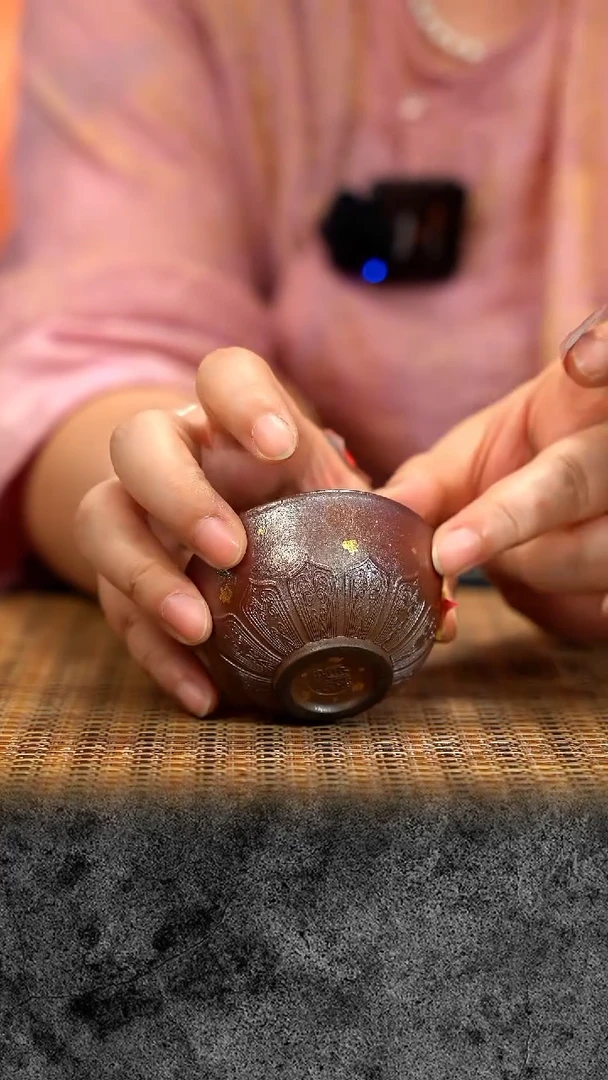 紫砂茶宠紫砂 宜兴紫砂 GFY 小叶紫檀  莲瓣杯