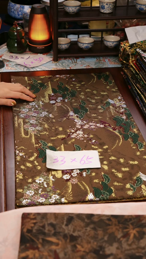 【西阵织世外桃源双面】中国风干泡织锦茶席33*65