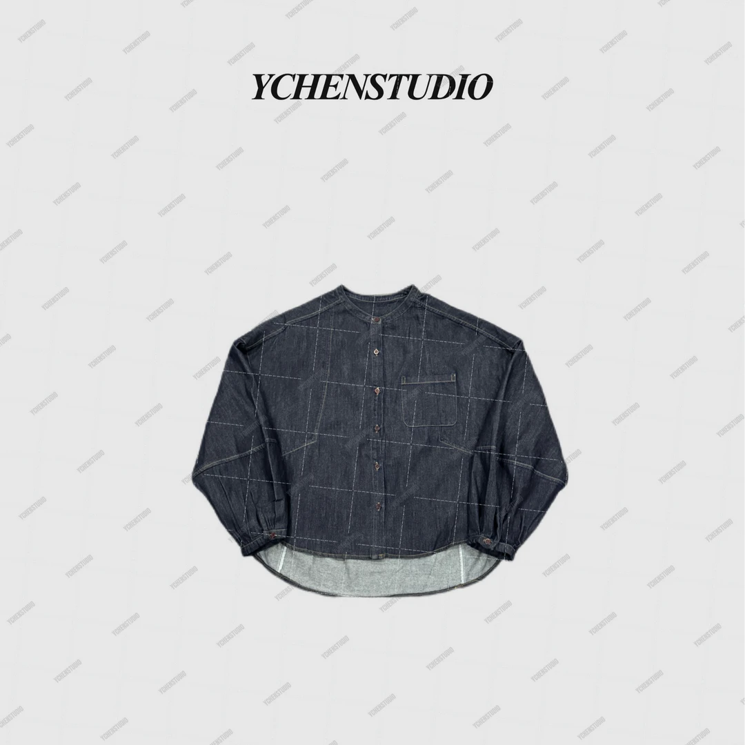 YC【亚历山大】早秋新款舒适无领长袖牛仔外套W73918