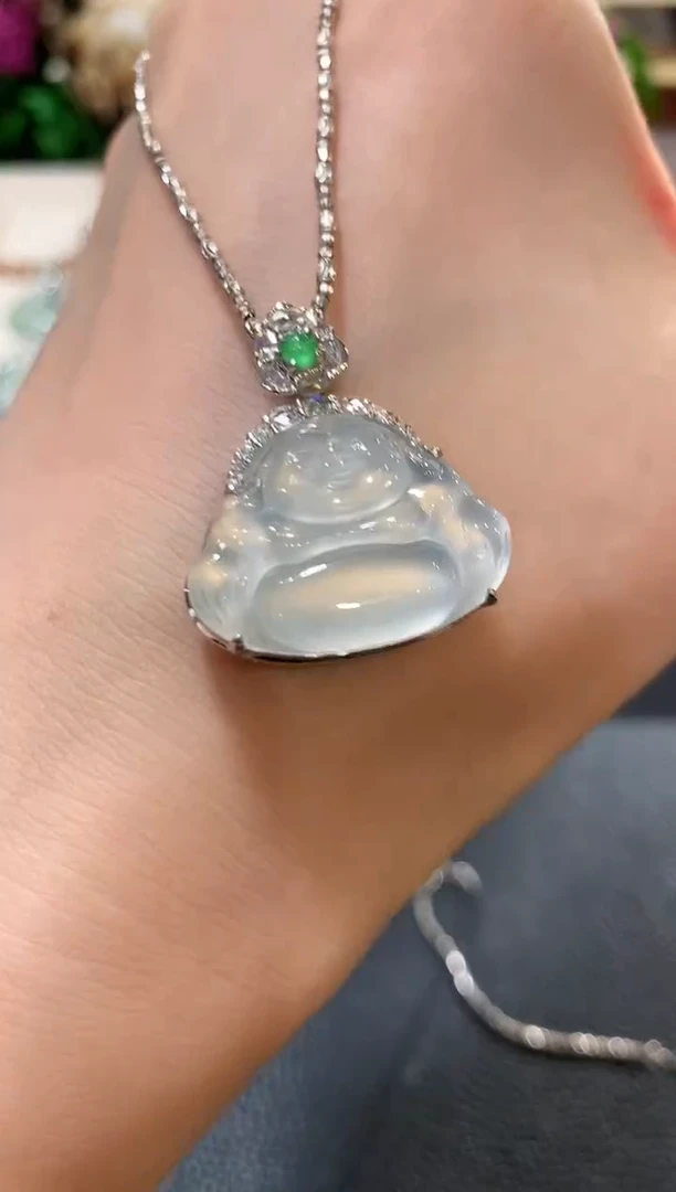 吊坠(不含链)18K金镶嵌翡翠z85