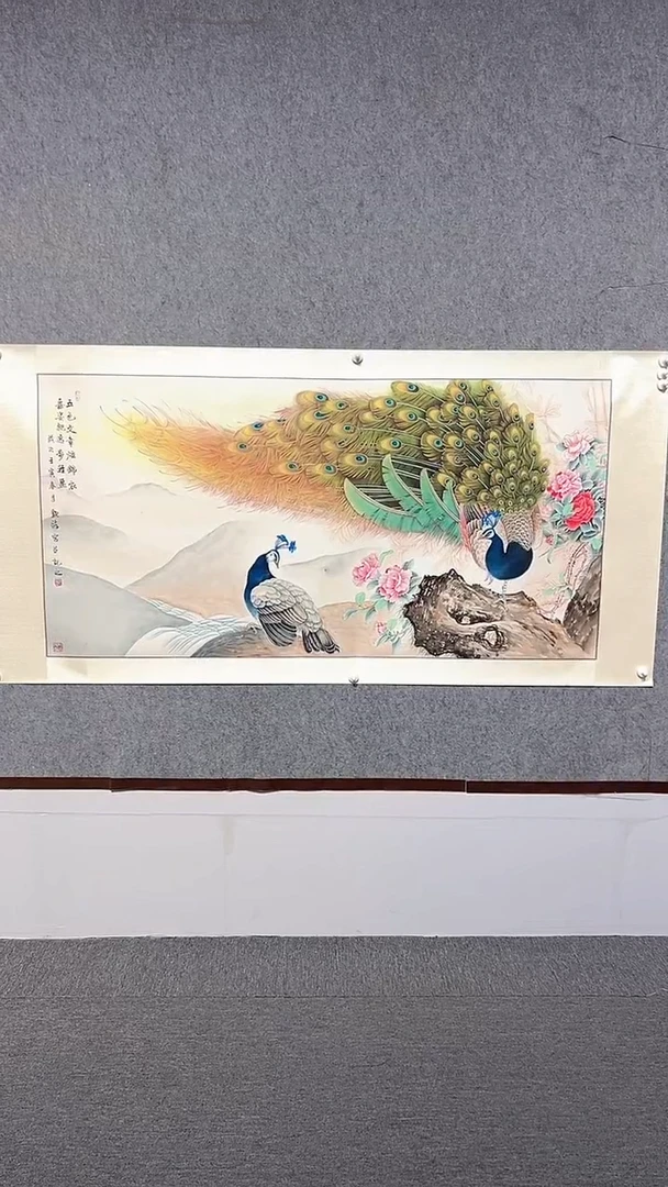 国画赵钦政-孔雀-手绘