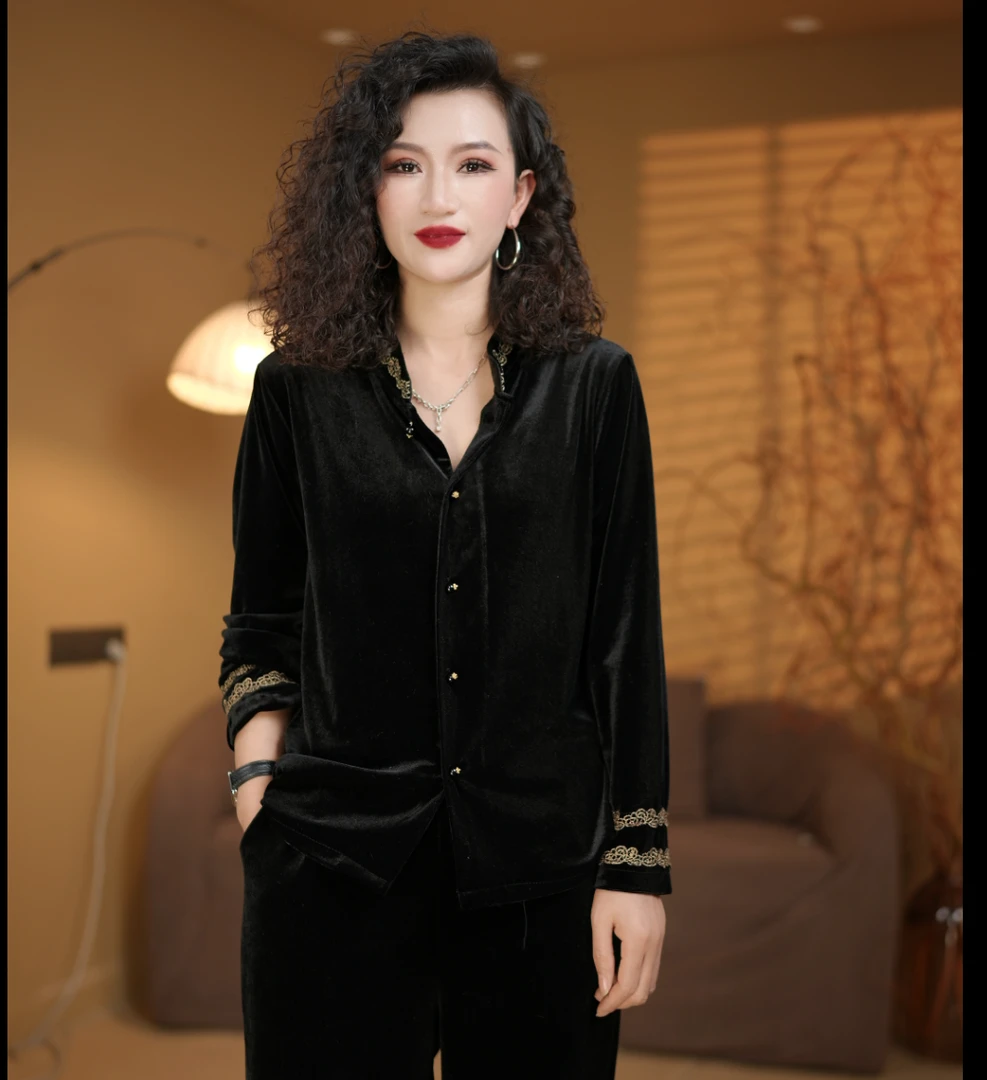 9986新款丝绒长袖打底衫时尚女士黑色