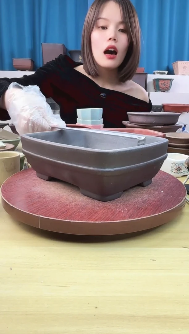 紫砂花盆浅草紫砂花盆微瑕