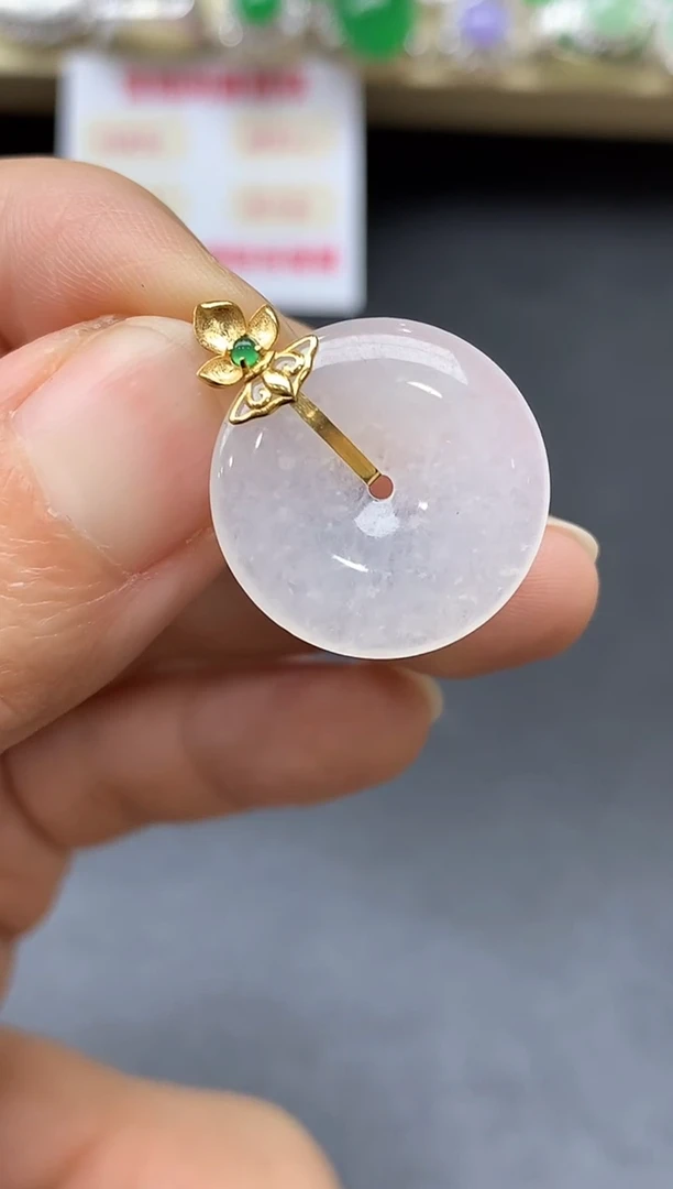 颈饰18K金镶嵌翡翠159-中国好珍宝