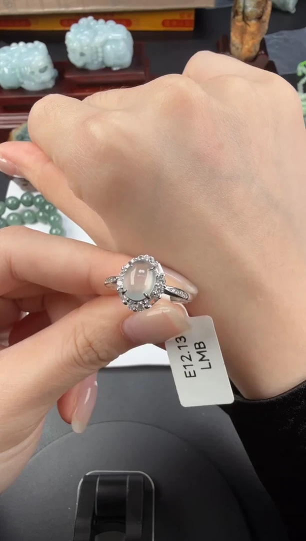 银S925镶嵌戒指翡翠翡翠饰品-71