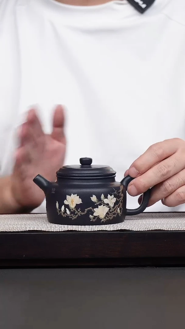 茶壶紫砂破*王黑泥泥绘德钟