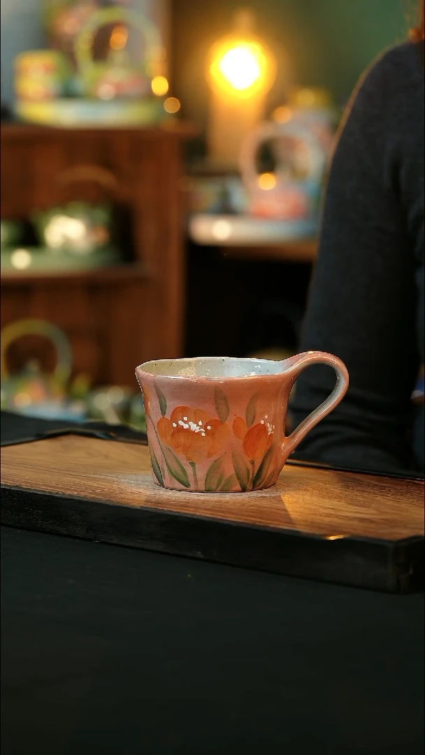 杯手绘心瓷陶瓷浮力