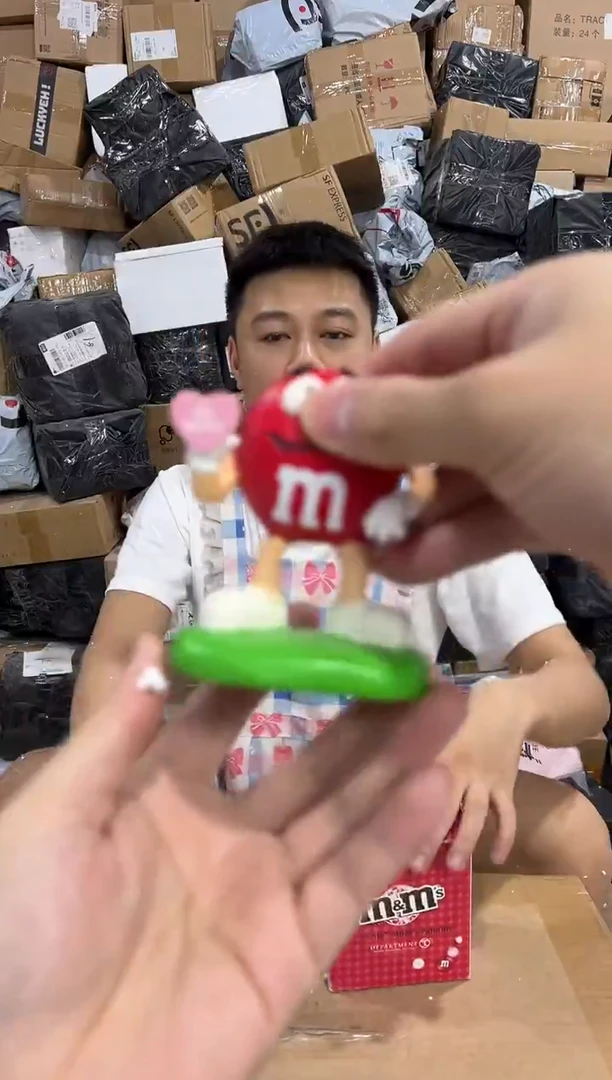 瓷片原盒m豆小摆件 微瑕