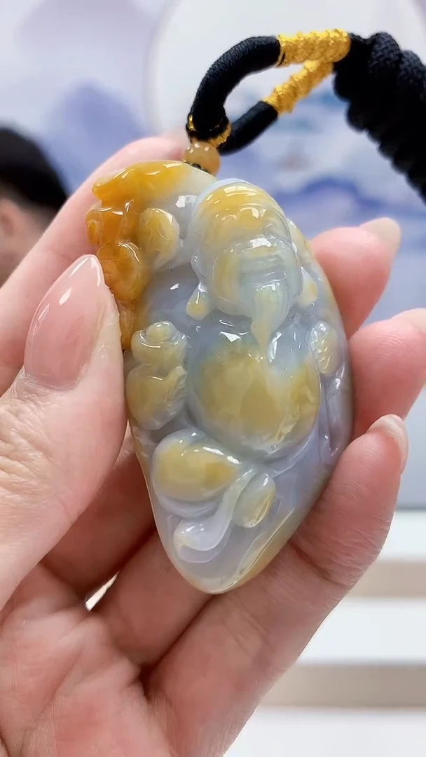 未镶嵌定制翡翠5060MM-毛货挂件70