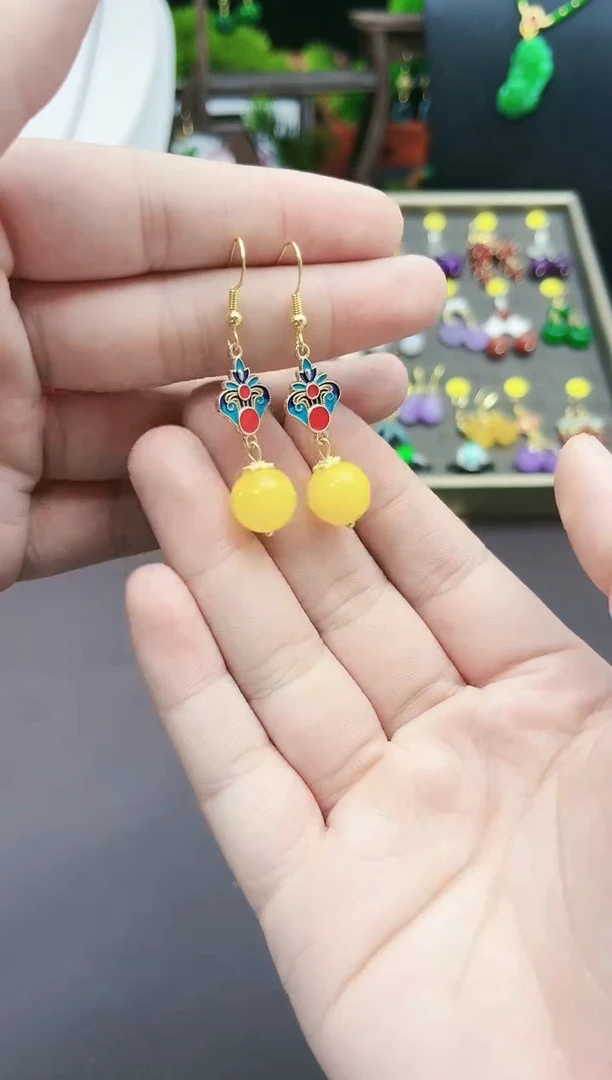 【闪购商品】玛瑙/玉髓耳钉银S925镶嵌228000