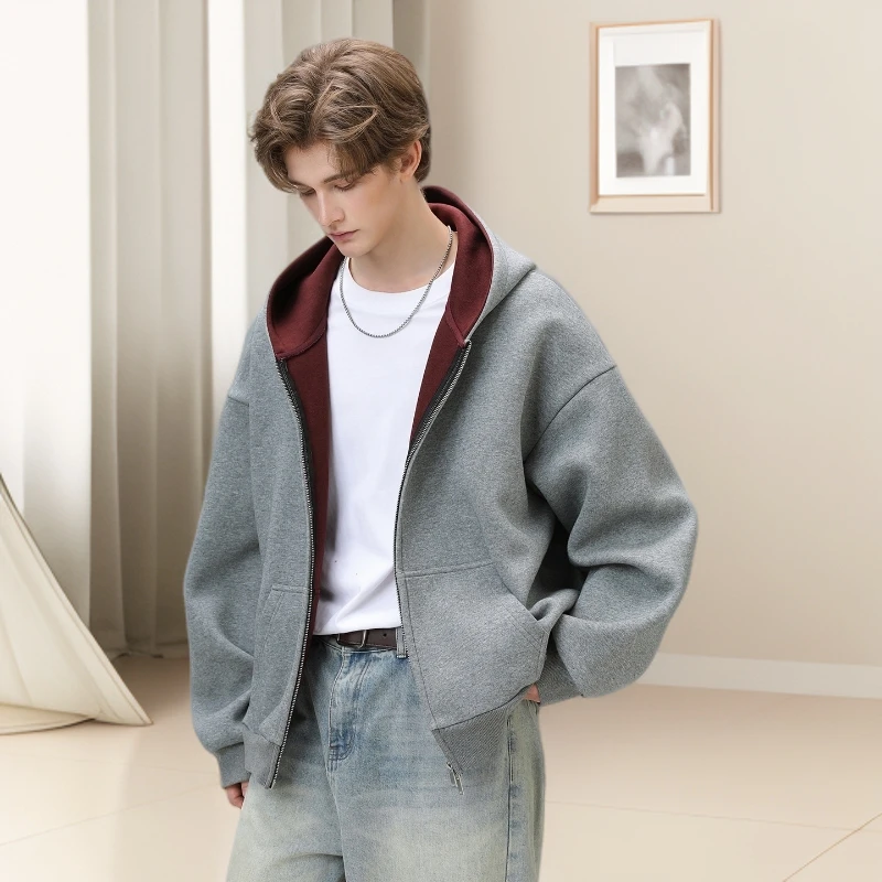 男女款连帽卫衣春秋季运动夹克宽松开衫潮流休闲韩版痞帅短款外套