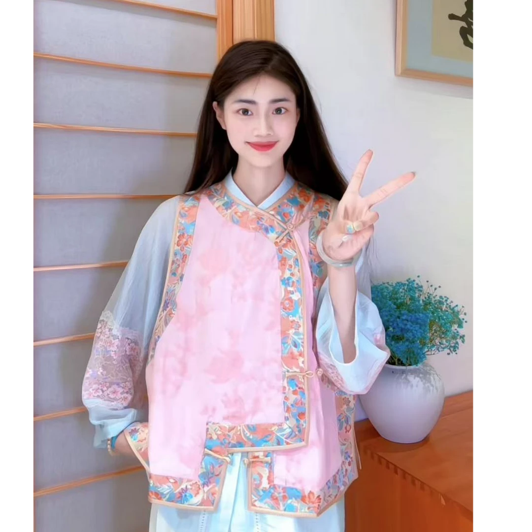 2936宋锦拼接桑蚕丝马甲 （建议干洗）