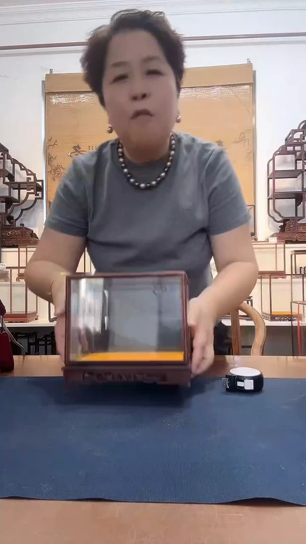 红酸枝木类木头款玻璃罩303