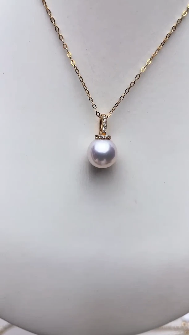 吊坠(不含链)18K金镶嵌海水珍珠特选奶嘴吊坠