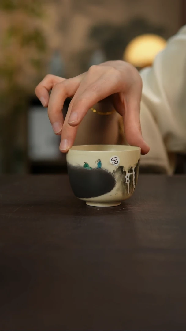 杯景德镇陶瓷杯碗柴烧多人