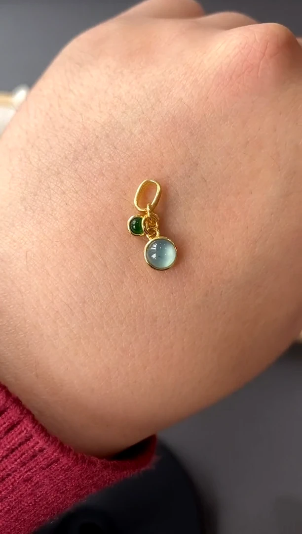 【闪购商品】翡翠颈饰银S925镀金镶嵌买断价 补