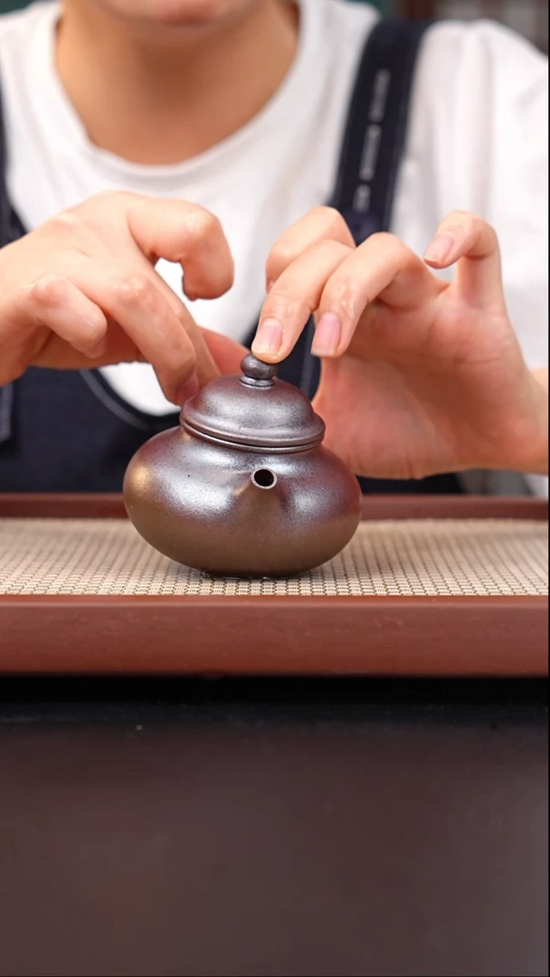 茶壶紫砂红皮龙柴烧容天160cc