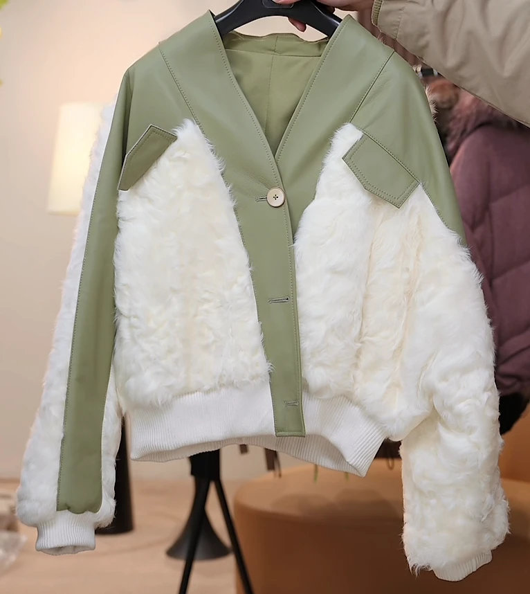 【茅茅专属】Y23817羊毛皮皮草外套