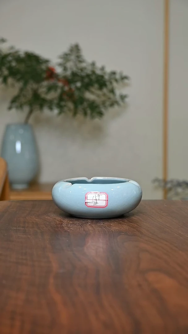 7#洗 天青 微瑕 朱家汝窑款