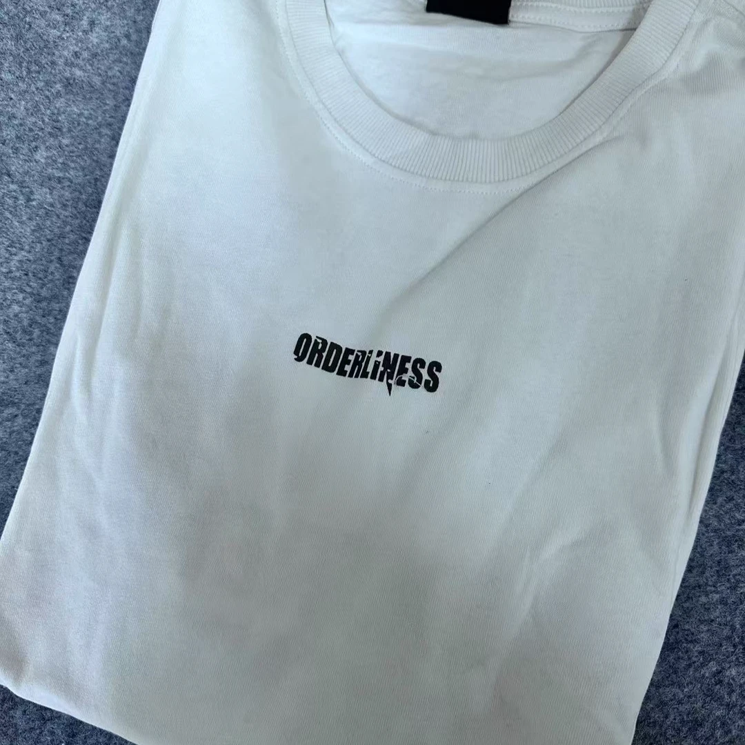 220g双纱纯棉高品质长袖打底衫T恤港风立体字母宽松T恤男