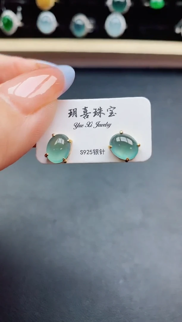 翡翠戒指银S925镶嵌32131